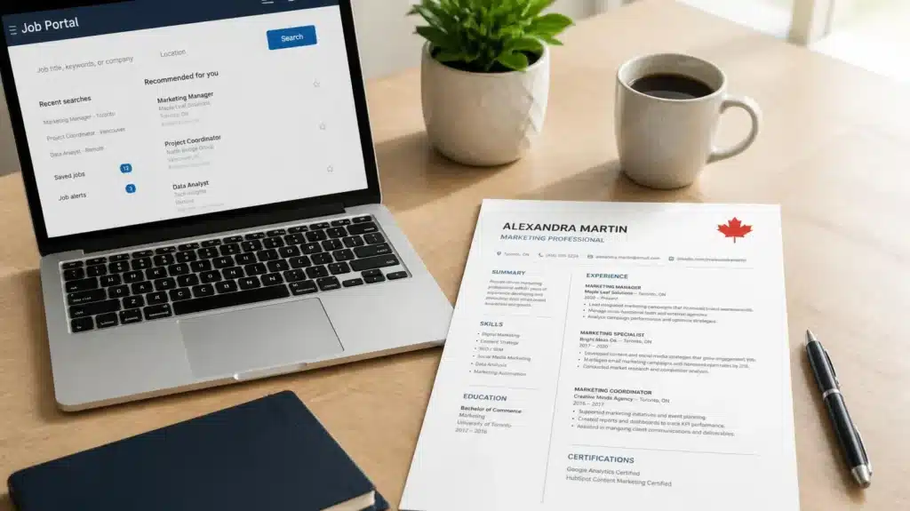 Alt image CV canadien Guichet-Emplois — dossier de candidature bien structuré