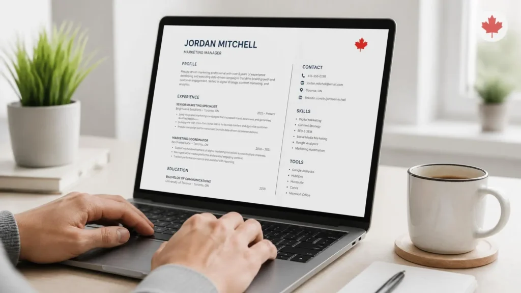 CV canadien Guichet-Emplois — rédaction d'un CV en ligne