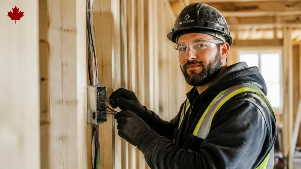 Métiers bien payés au Canada — électricien qualifié sur un chantier